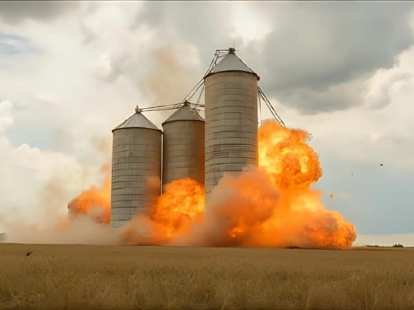 silos exploding